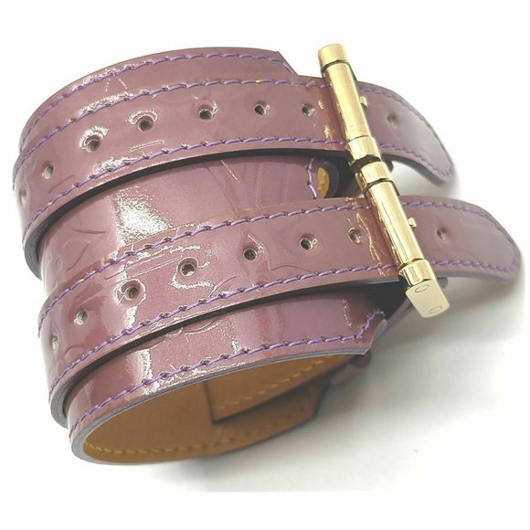 Louis Vuitton, Jewelry, Louis Vuitton Bracelet Vernis Leather Brown Women